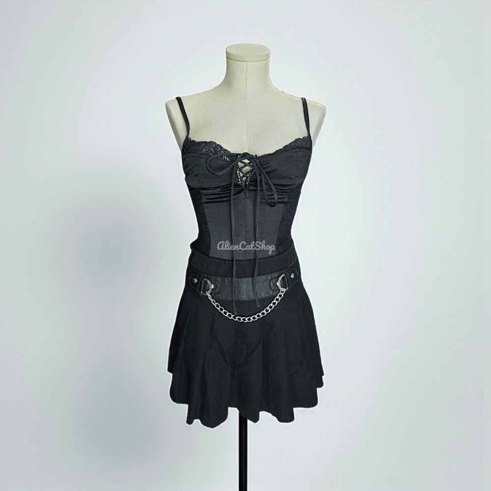 Royal Bones Chain Black Skirt